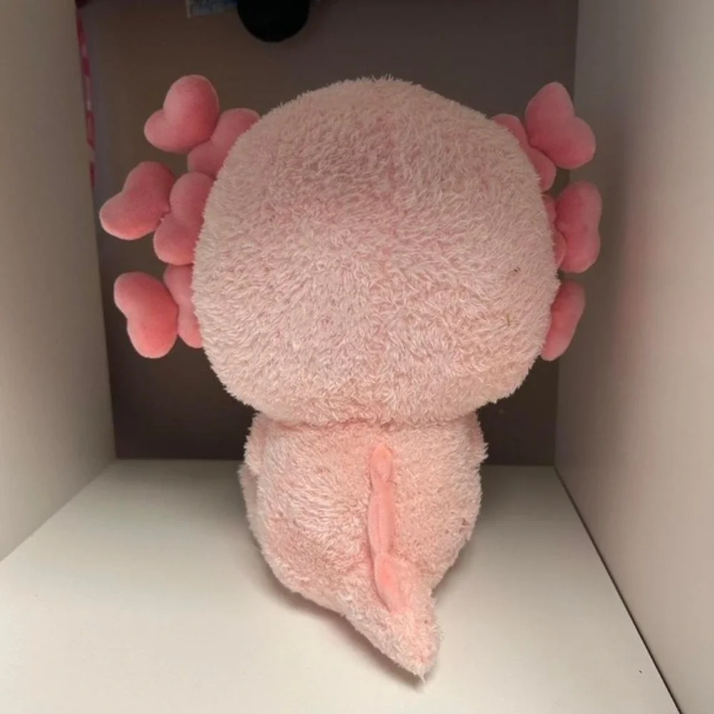 Pink‎ and white axolotl plush